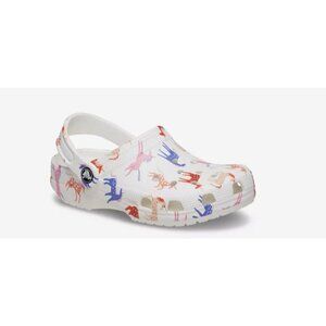 NEW! CROCS Classic Unicorn Graphic Print Clog Shoe White Toddler Slip-On Size 4